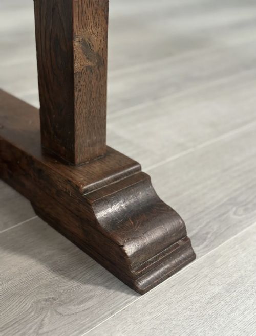 ARTS CRAFTS OAK REFECTORY TABLE C1900 - ADDITIONAL PHOTO 3