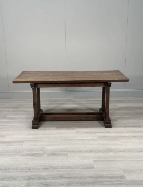 ARTS CRAFTS OAK REFECTORY TABLE C1900 - ADDITIONAL PHOTO 4
