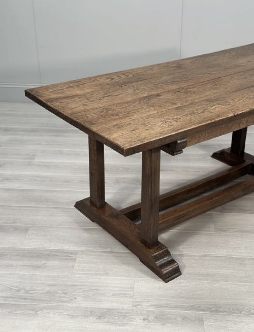 ARTS CRAFTS OAK REFECTORY TABLE C1900 - ADDITIONAL PHOTO 5
