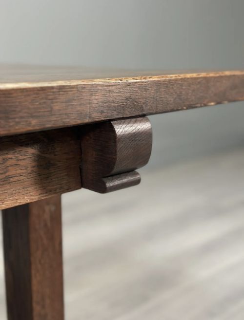 ARTS CRAFTS OAK REFECTORY TABLE C1900 - ADDITIONAL PHOTO 6