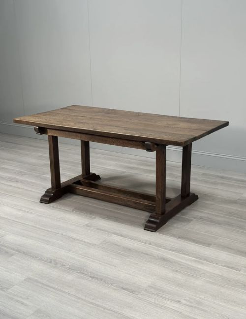 ARTS CRAFTS OAK REFECTORY TABLE C1900 - ADDITIONAL PHOTO 8