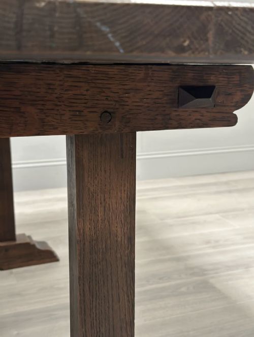 ARTS CRAFTS OAK REFECTORY TABLE C1900 - ADDITIONAL PHOTO 11