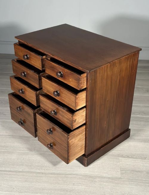 ANTIQUE MAHOGANY BANK OF DRAWERS - ADDITIONAL PHOTO 2