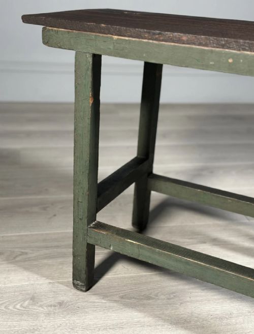 ANTIQUE SIDE TABLE IN ORIGINAL GREEN PAINT - ADDITIONAL PHOTO 2