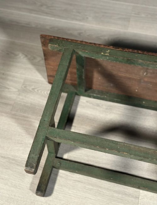 ANTIQUE SIDE TABLE IN ORIGINAL GREEN PAINT - ADDITIONAL PHOTO 6