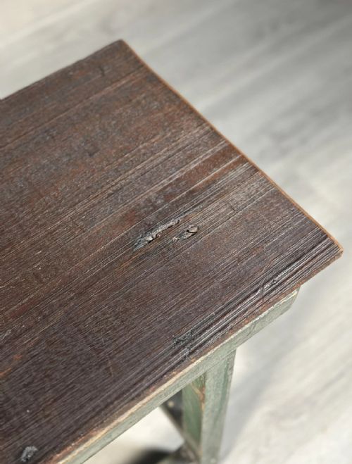ANTIQUE SIDE TABLE IN ORIGINAL GREEN PAINT - ADDITIONAL PHOTO 8