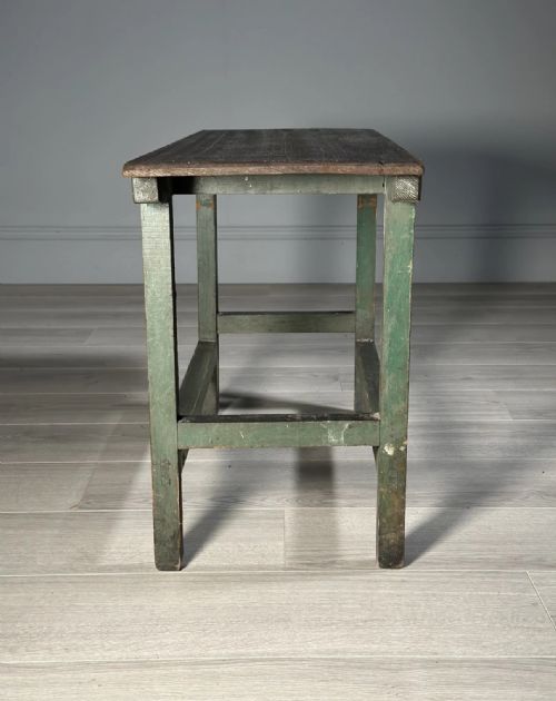 ANTIQUE SIDE TABLE IN ORIGINAL GREEN PAINT - ADDITIONAL PHOTO 10