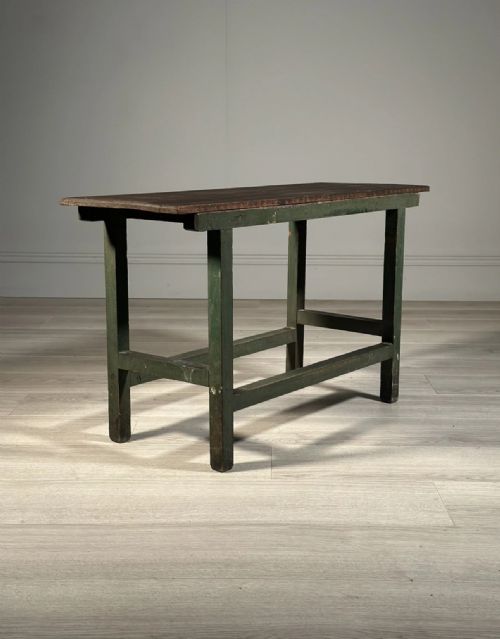ANTIQUE SIDE TABLE IN ORIGINAL GREEN PAINT - ADDITIONAL PHOTO 11