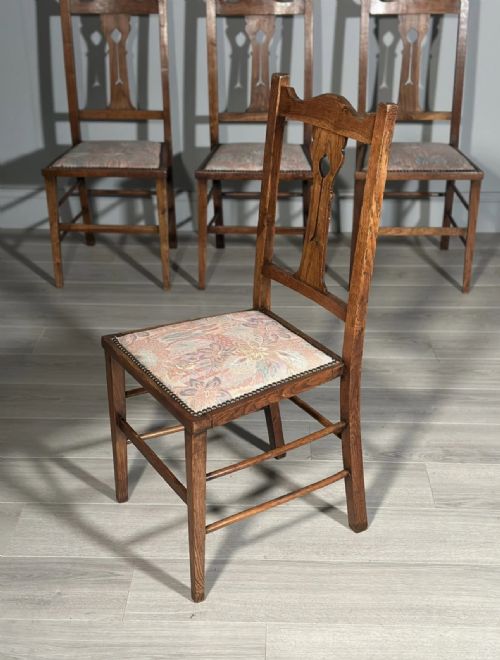 A SET OF SIX PURE ARTS AND CRAFTS OAK DINING CHAIRS - ADDITIONAL PHOTO 8