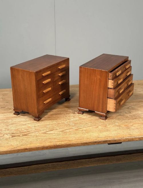 A PAIR OF ANTIQUE MINIATURE CHEST OF DRAWERS - ADDITIONAL PHOTO 3