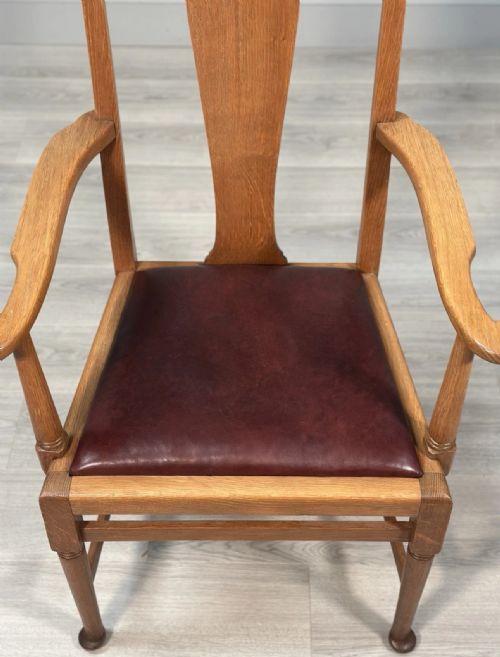 OVERSIZED OAK DESK CHAIR C1910 - ADDITIONAL PHOTO 3