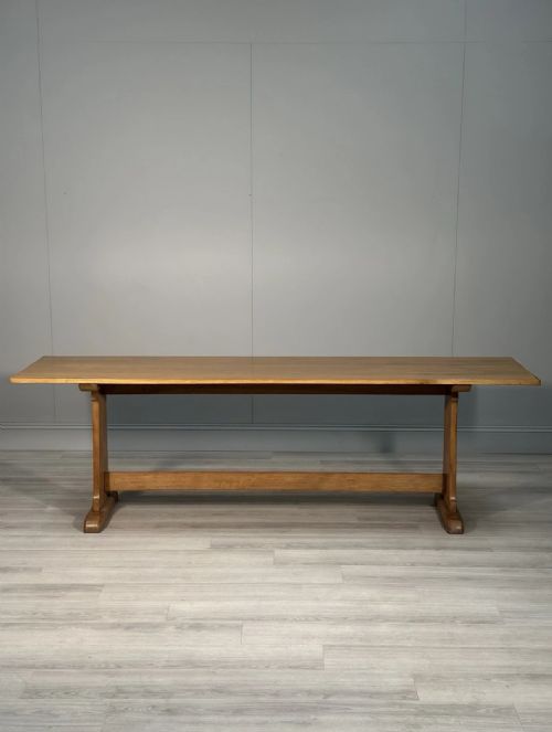LARGE ANTIQUE OAK REFECTORY TABLE C1920 - ADDITIONAL PHOTO 2