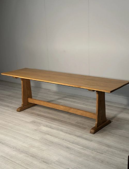 LARGE ANTIQUE OAK REFECTORY TABLE C1920 - ADDITIONAL PHOTO 7