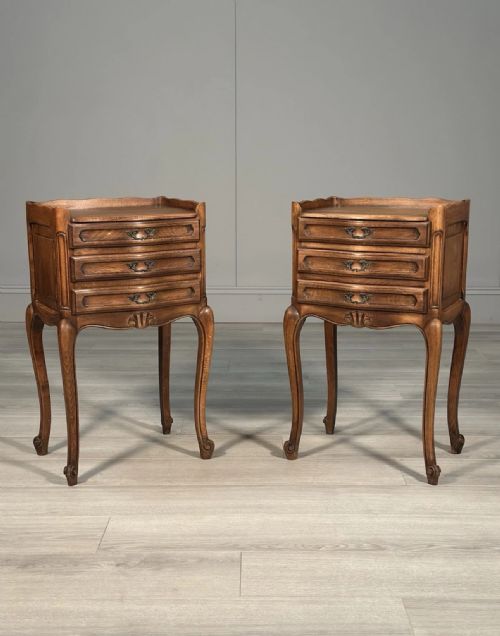 antique french oak bedside cabinets - CATEGORY: ANTIQUE CUPBOARDS - DATED 1930