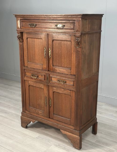 ANTIQUE FRENCH OAK CUPBOARD - ADDITIONAL PHOTO 1