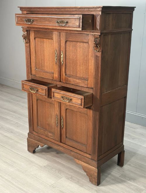 ANTIQUE FRENCH OAK CUPBOARD - ADDITIONAL PHOTO 4