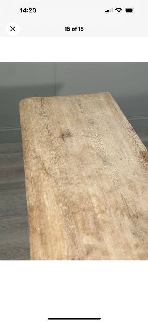 LARGE 19TH CENTURY PINE PREP TABLE - ADDITIONAL PHOTO 14