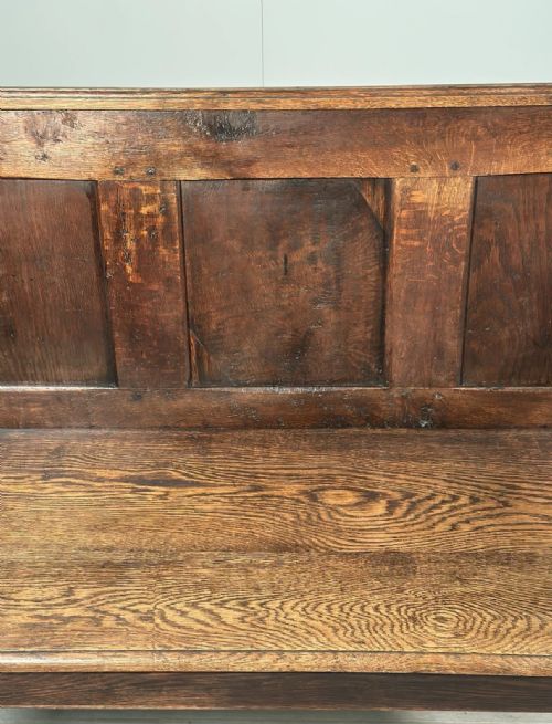 ANTIQUE GEORGIAN OAK SETTLE - ADDITIONAL PHOTO 3