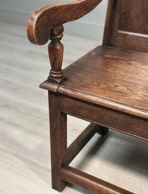 ANTIQUE GEORGIAN OAK SETTLE - ADDITIONAL PHOTO 4
