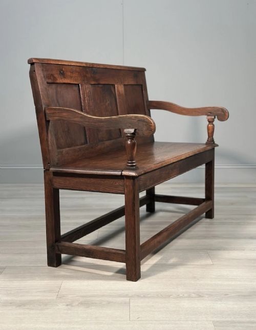 ANTIQUE GEORGIAN OAK SETTLE - ADDITIONAL PHOTO 8