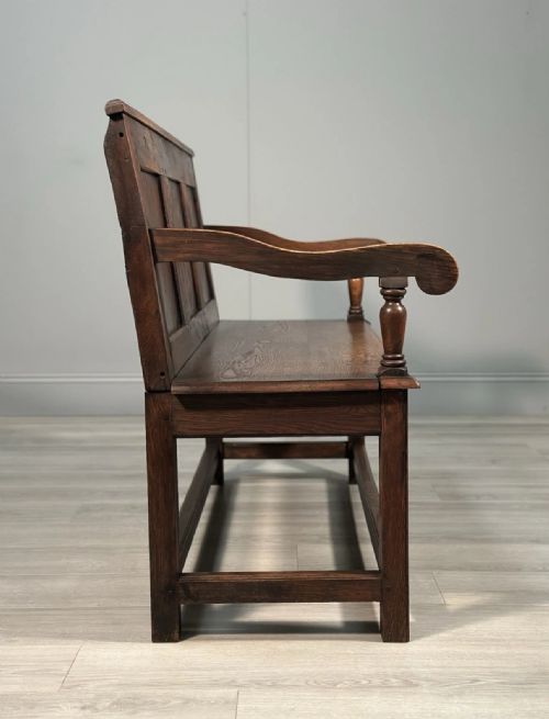 ANTIQUE GEORGIAN OAK SETTLE - ADDITIONAL PHOTO 9