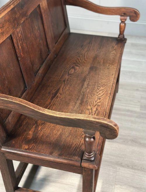 ANTIQUE GEORGIAN OAK SETTLE - ADDITIONAL PHOTO 10