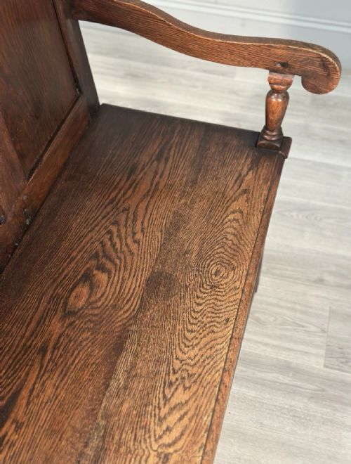 ANTIQUE GEORGIAN OAK SETTLE - ADDITIONAL PHOTO 11