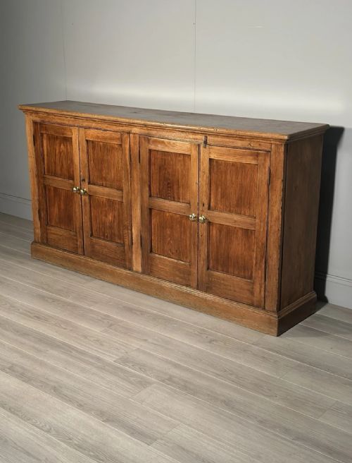 LARGE ANTIQUE OAK SCHOOL CUPBOARD - ADDITIONAL PHOTO 1