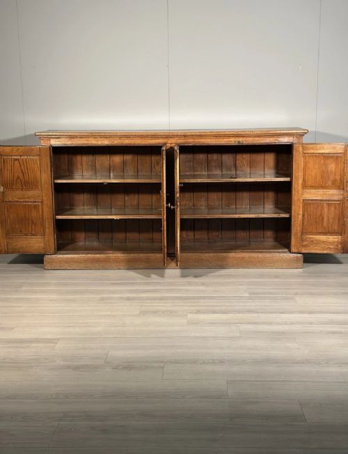 LARGE ANTIQUE OAK SCHOOL CUPBOARD - ADDITIONAL PHOTO 2