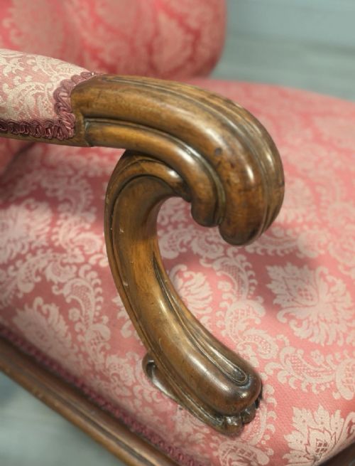 ANTIQUE ARMCHAIR MATCHING FOOTSTOOL - ADDITIONAL PHOTO 2