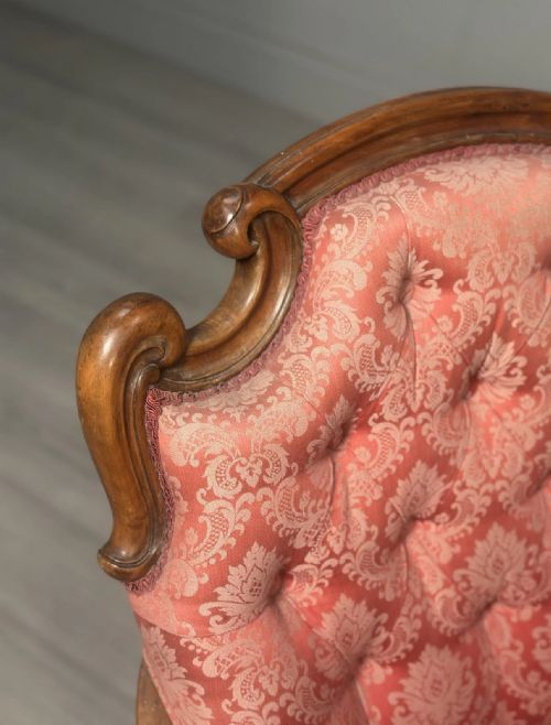 ANTIQUE ARMCHAIR MATCHING FOOTSTOOL - ADDITIONAL PHOTO 3