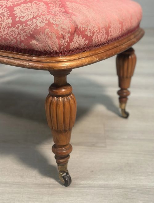 ANTIQUE ARMCHAIR MATCHING FOOTSTOOL - ADDITIONAL PHOTO 4