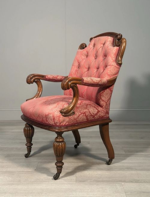 ANTIQUE ARMCHAIR MATCHING FOOTSTOOL - ADDITIONAL PHOTO 10