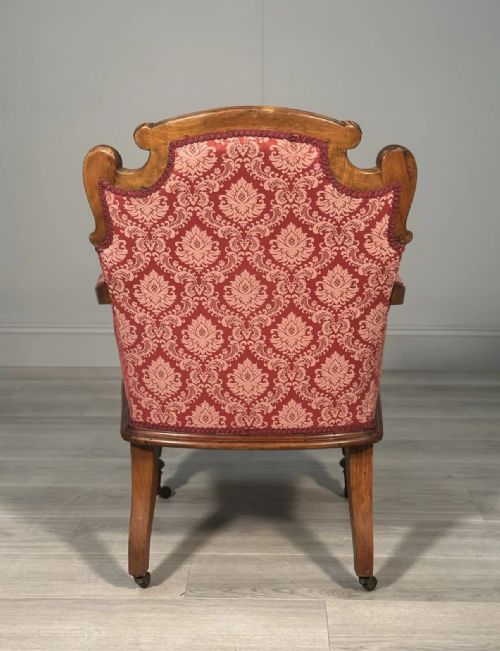 ANTIQUE ARMCHAIR MATCHING FOOTSTOOL - ADDITIONAL PHOTO 11