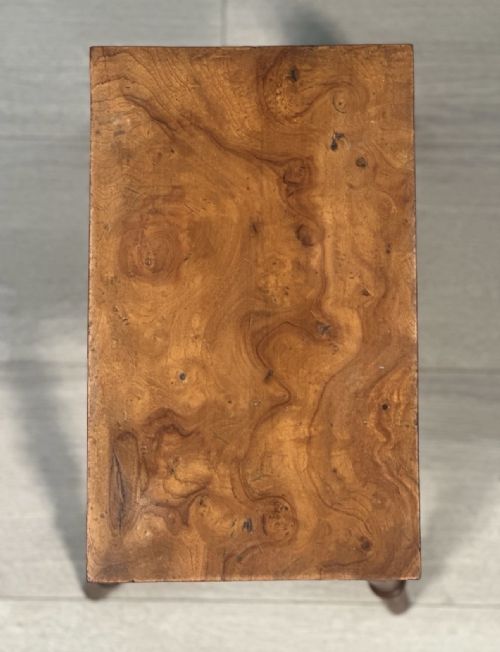 SMALL BURR YEW WOOD STOOL C1880 - ADDITIONAL PHOTO 5
