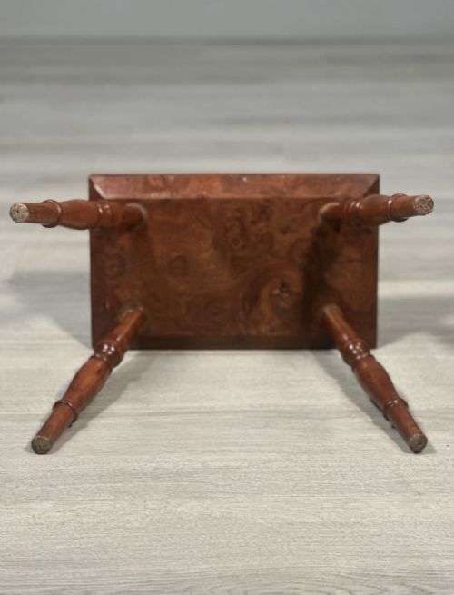 SMALL BURR YEW WOOD STOOL C1880 - ADDITIONAL PHOTO 7
