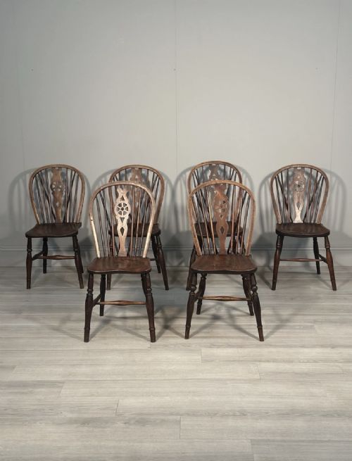 A SET OF 6 19TH CENTURY WHEELBACK DINING CHAIRS - ADDITIONAL PHOTO 1