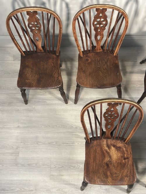 A SET OF 6 19TH CENTURY WHEELBACK DINING CHAIRS - ADDITIONAL PHOTO 11