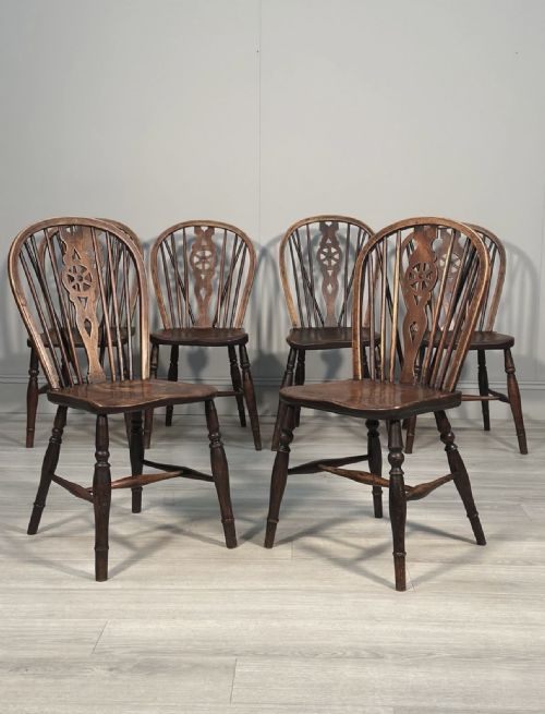 A SET OF 6 19TH CENTURY WHEELBACK DINING CHAIRS - ADDITIONAL PHOTO 12