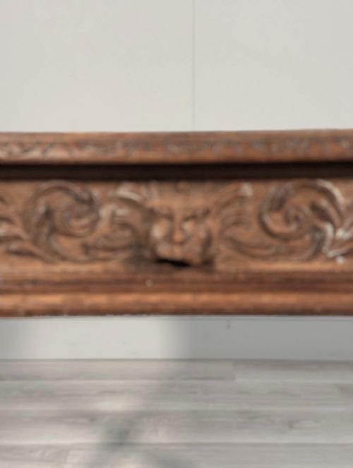 CARVED OAK GREENMAN TABLE C1880 - ADDITIONAL PHOTO 2