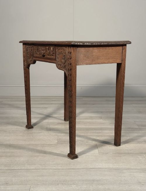 CARVED OAK GREENMAN TABLE C1880 - ADDITIONAL PHOTO 8