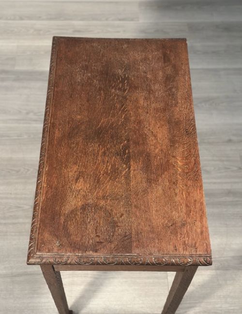 CARVED OAK GREENMAN TABLE C1880 - ADDITIONAL PHOTO 9
