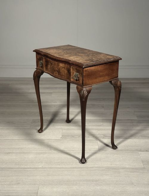 1920S QUEEN ANNE STYLE BURR WALNUT SIDE TABLE - ADDITIONAL PHOTO 1
