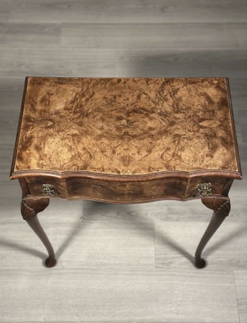 1920S QUEEN ANNE STYLE BURR WALNUT SIDE TABLE - ADDITIONAL PHOTO 6