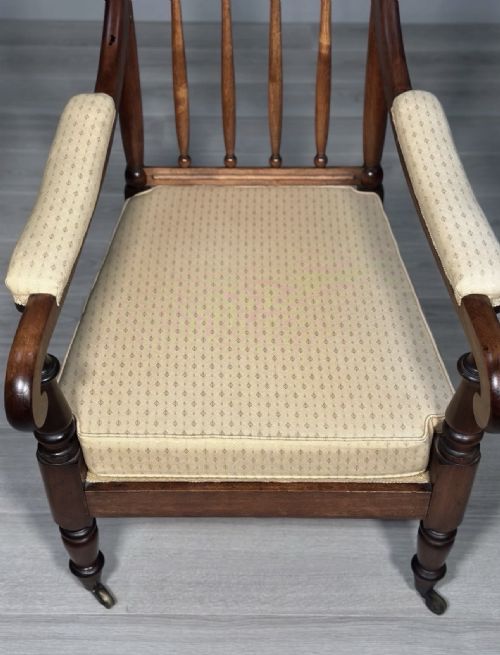 GILLOWS MAHOGANY OPEN ARMCHAIR - ADDITIONAL PHOTO 2