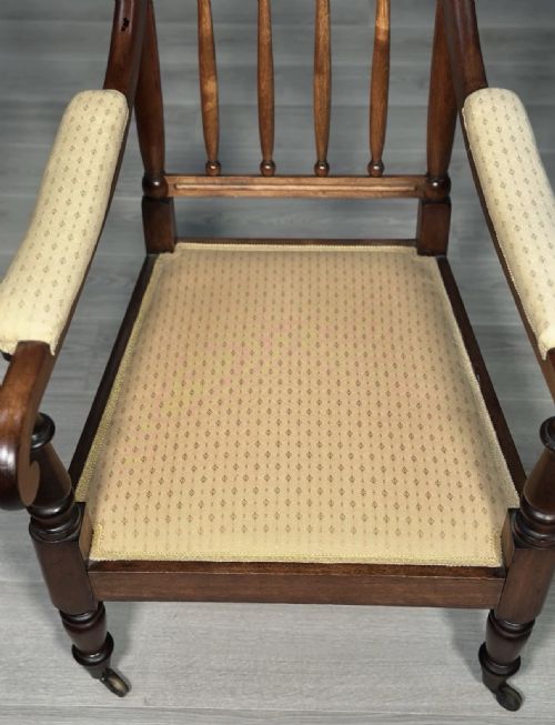 GILLOWS MAHOGANY OPEN ARMCHAIR - ADDITIONAL PHOTO 4