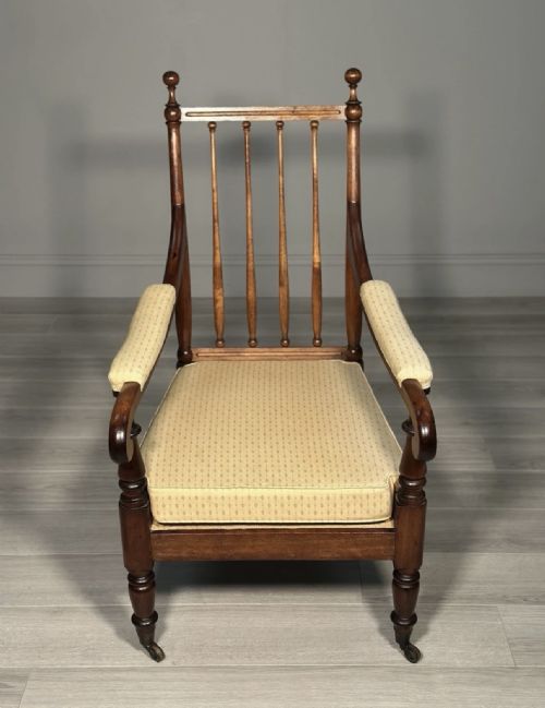 GILLOWS MAHOGANY OPEN ARMCHAIR - ADDITIONAL PHOTO 5
