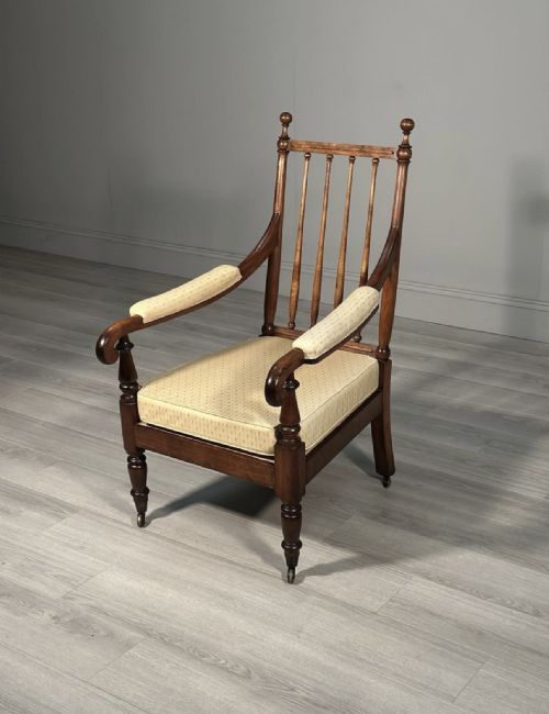 GILLOWS MAHOGANY OPEN ARMCHAIR - ADDITIONAL PHOTO 7