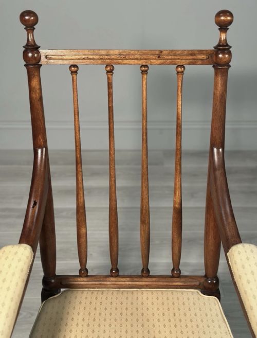 GILLOWS MAHOGANY OPEN ARMCHAIR - ADDITIONAL PHOTO 9