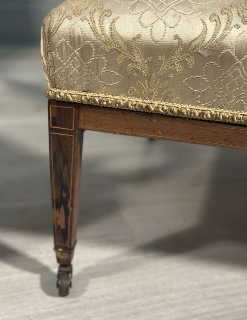 A PAIR OF HIS HERS INLAID ROSEWOOD ARMCHAIRS C1880 - ADDITIONAL PHOTO 4